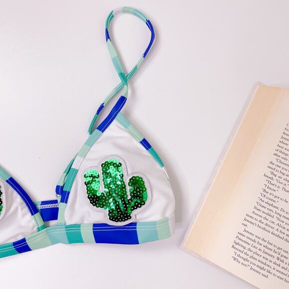 KENSIE Cactus Sequin Two Piece Bikini Boho XS y2k - Picture 2 of 9